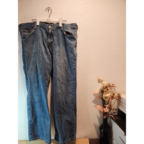 Carhartt Relaxed Straight Jeans 40x30 Durable Workwear Blue Denim B320-WTB - Picture 2 of 6